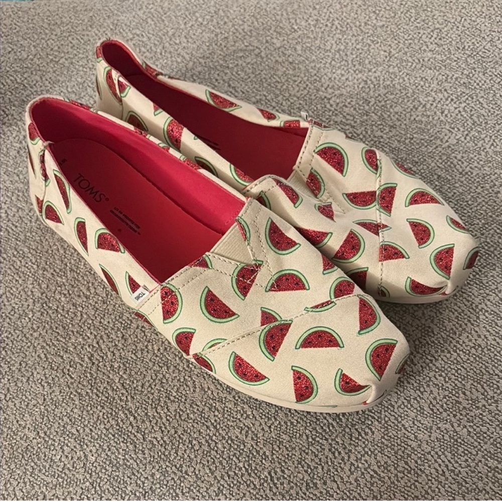 Toms Women's Cream and Red Watermelon Flats